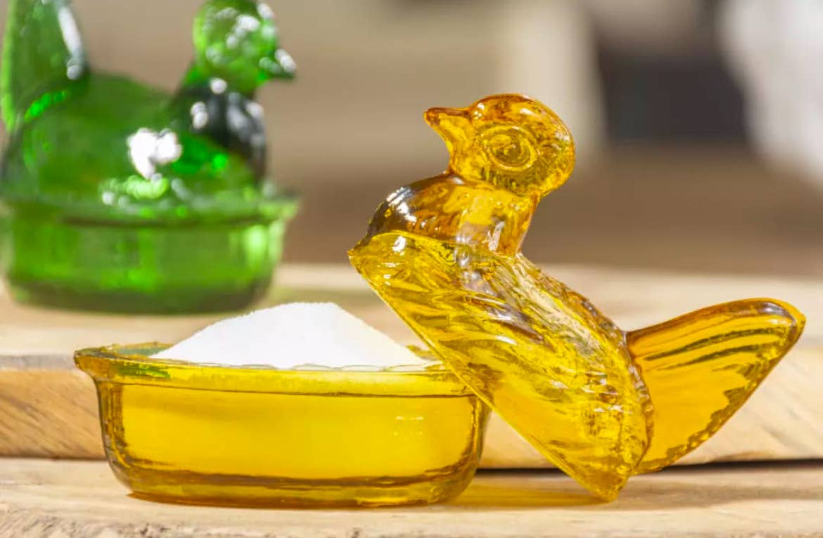 Nesting Hen Bowl - HONEY YELLOW | Hand Blown Glass