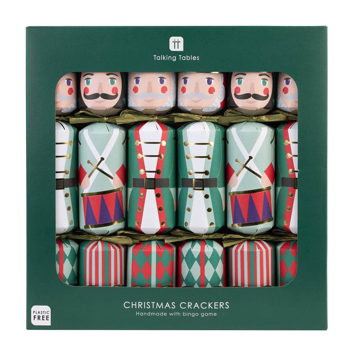Talking Tables USA - Home, Birthday, Games & Seasonal Decor - Nutcracker 3 Design Christmas Crackers - 6 Pack | Christmas Decor |
