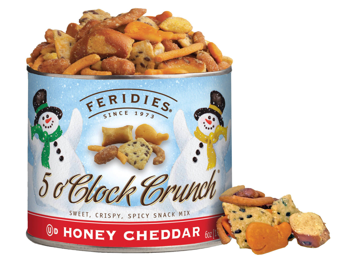 FERIDIES - 14oz. 5 o'clock Crunch (Honey Cheddar) - Snowmen label