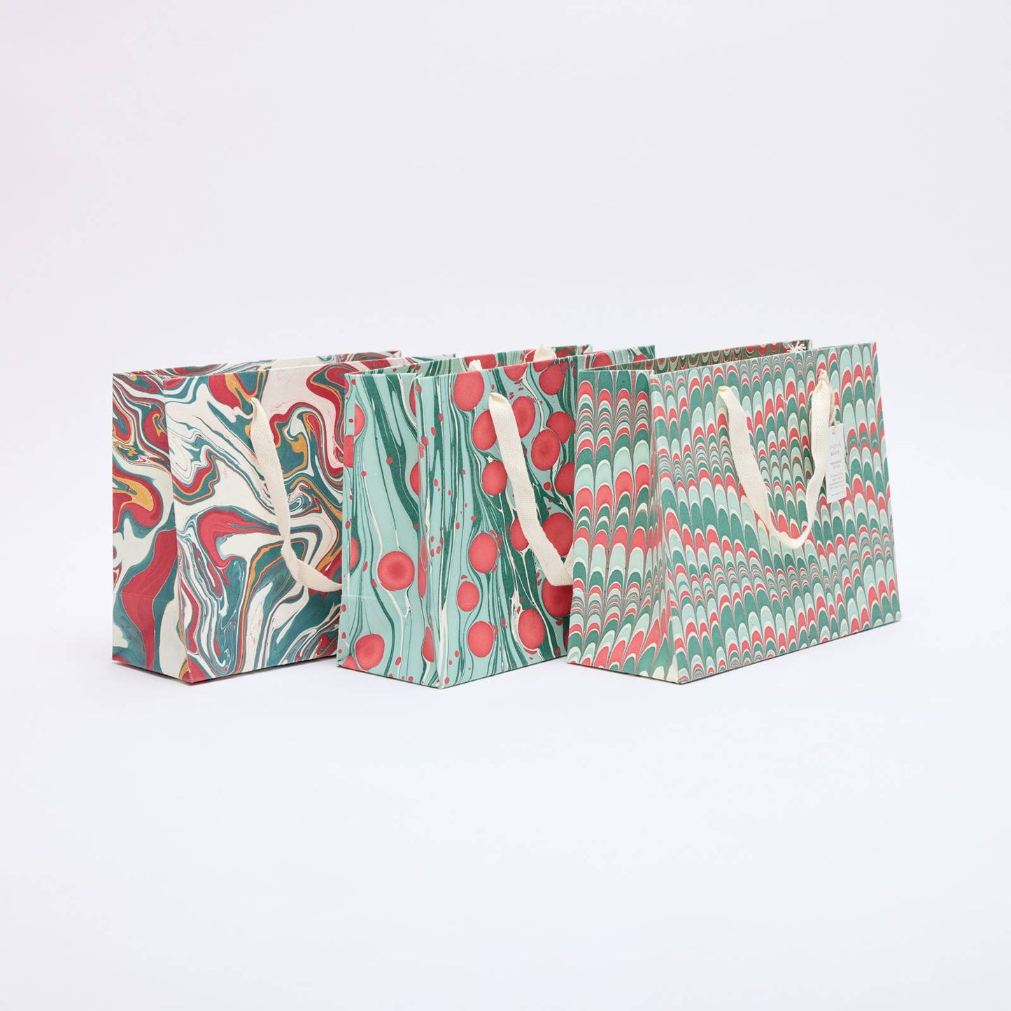 Christmas Splendor Med Hand Marbled Gift Bag