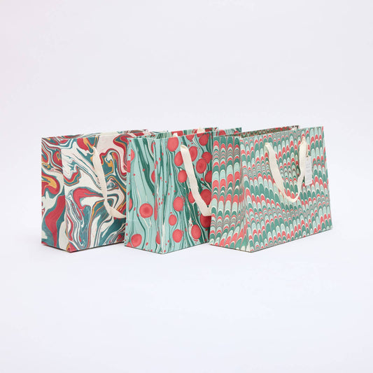 Christmas Splendor Med Hand Marbled Gift Bag