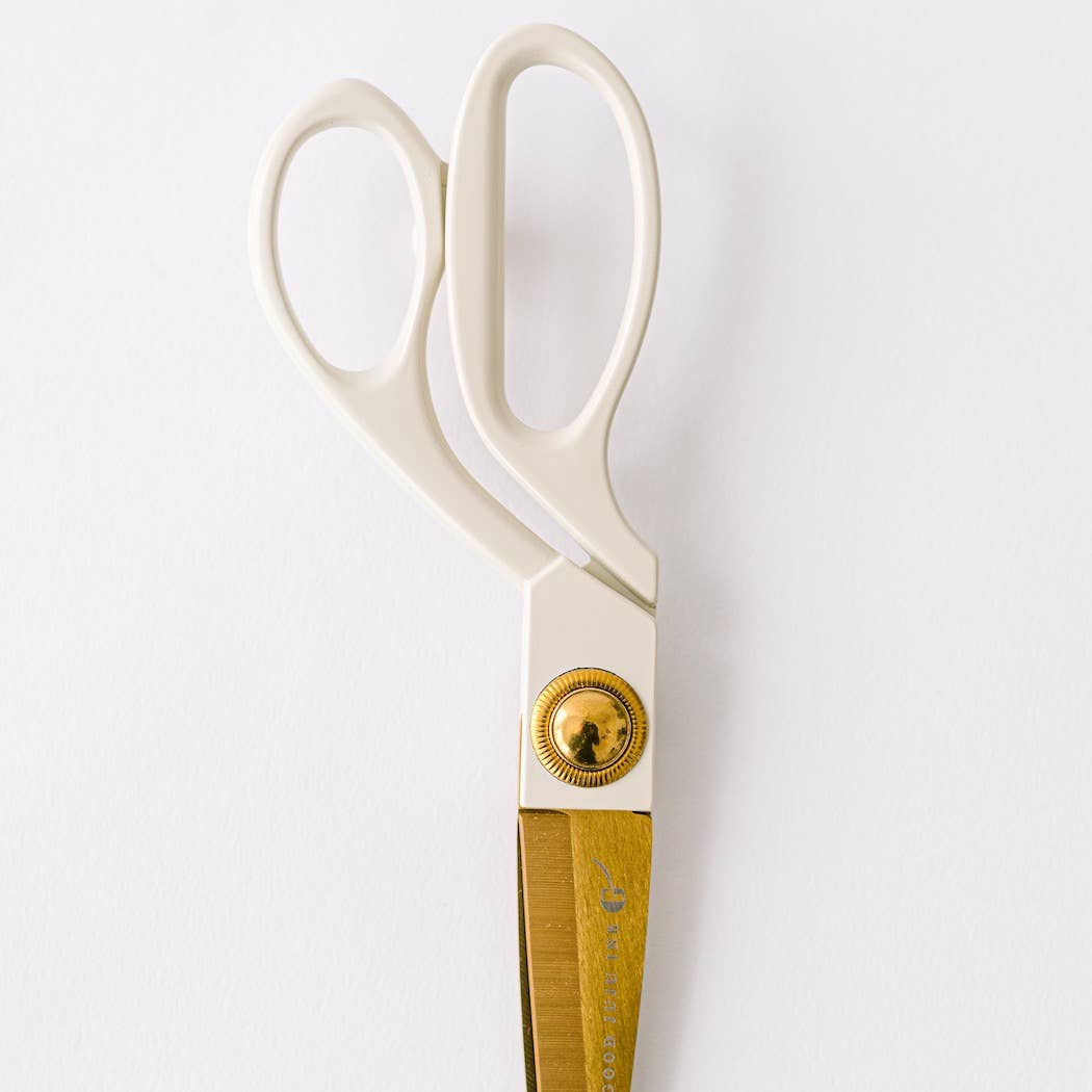 Dusk Blue-Ivory and Gold Heirloom Scissors with Case