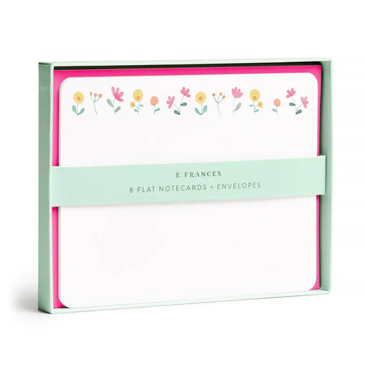 E. Frances Paper - Spring Flowers Flat Note (Boxed set of 8)