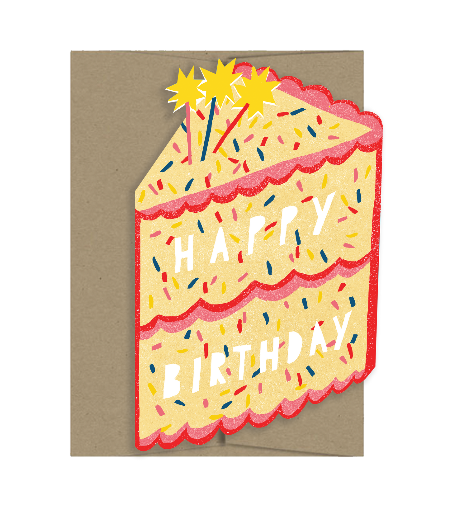 Isatopia - Birthday Star Cake - Die Cut Card