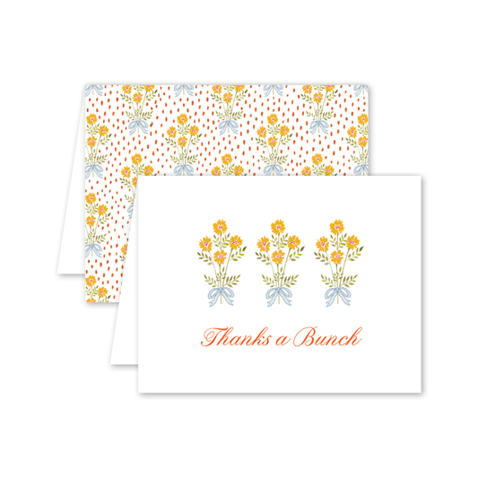orange bouquet thank you card