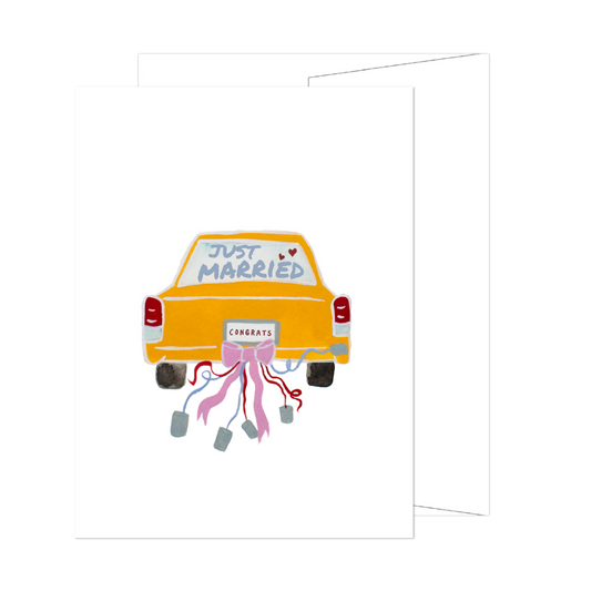 Just Married Taxi Card