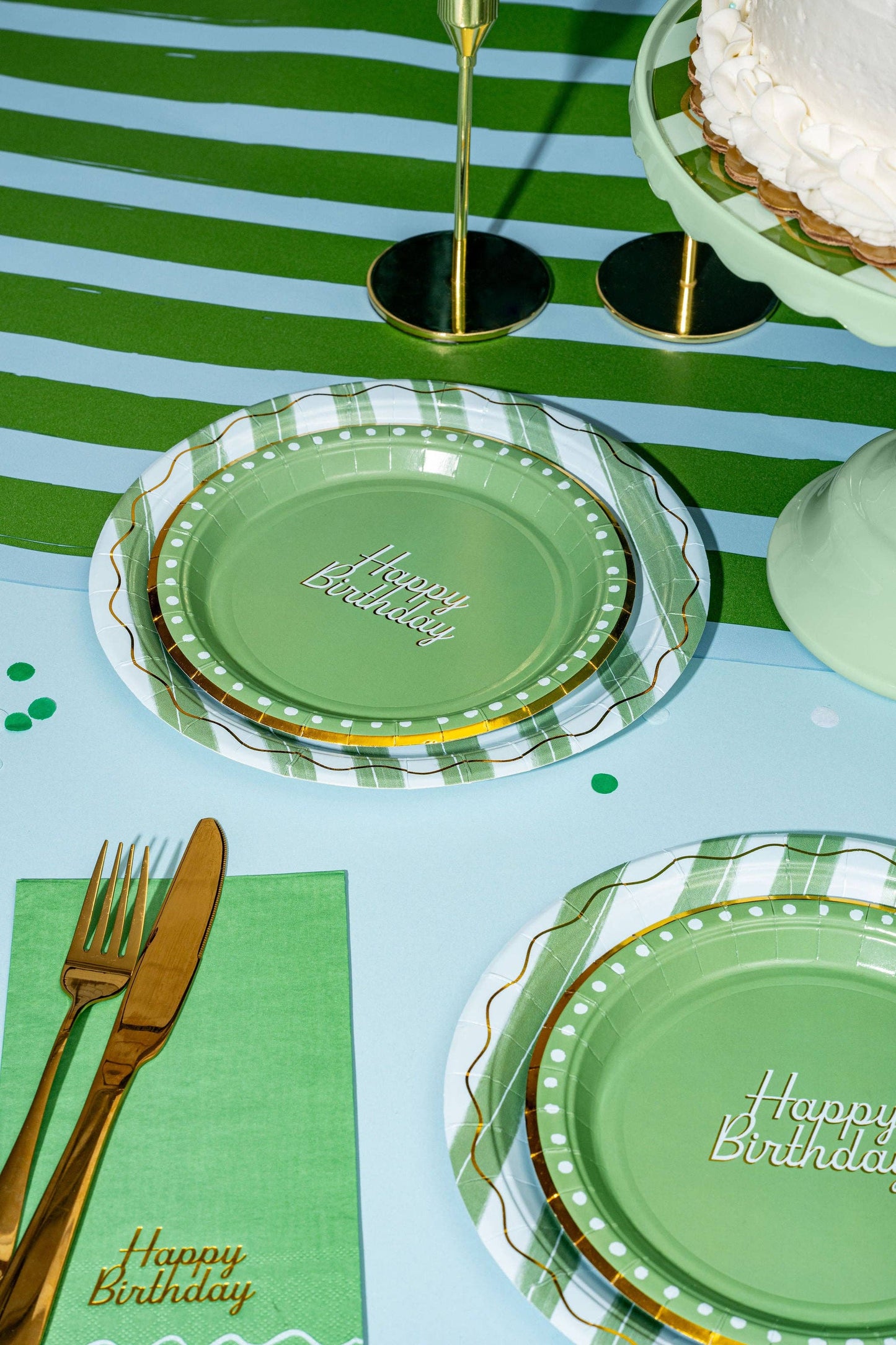 Emergency Confetti - Blue & Green Birthday Guest Napkins