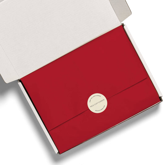 Red Cap Cards - Red tissue paper