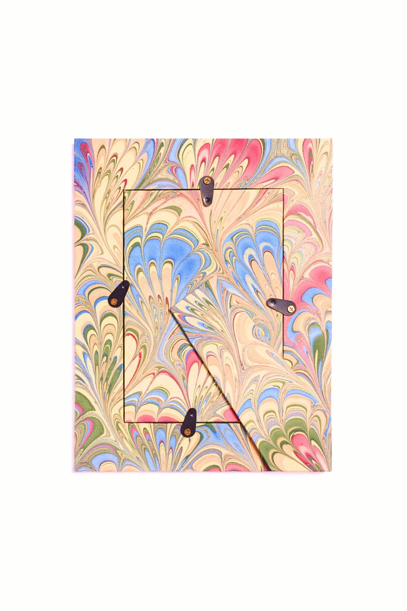 Hand-Marbled Picture Frame in Multicolor, 4x6