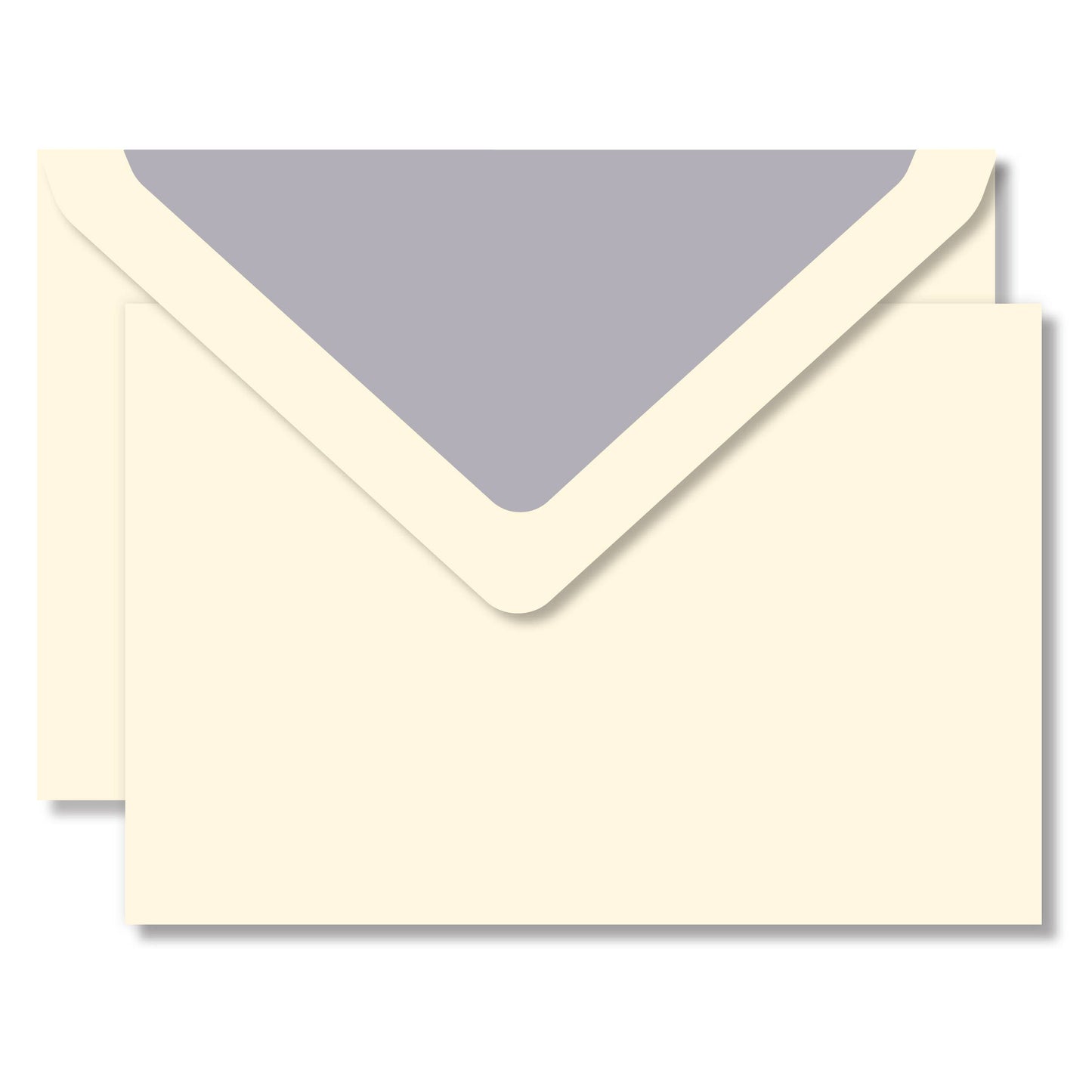 Laid Note Card Box Cream Laid/ Lining Navy Blue