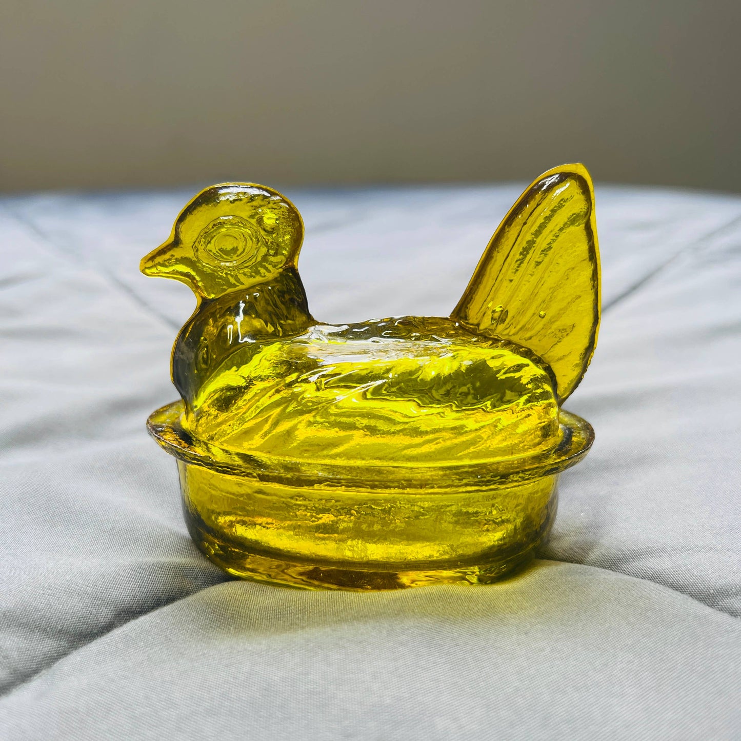 Nesting Hen Bowl - HONEY YELLOW | Hand Blown Glass