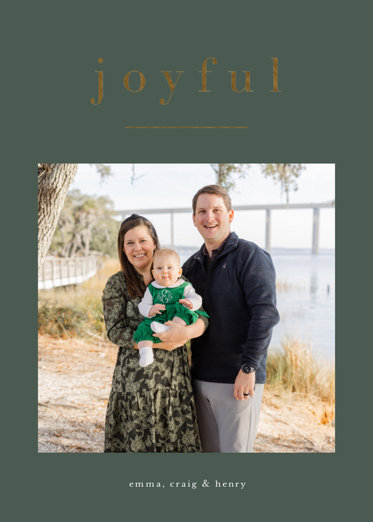 Joyful Foil Holiday Photo Card