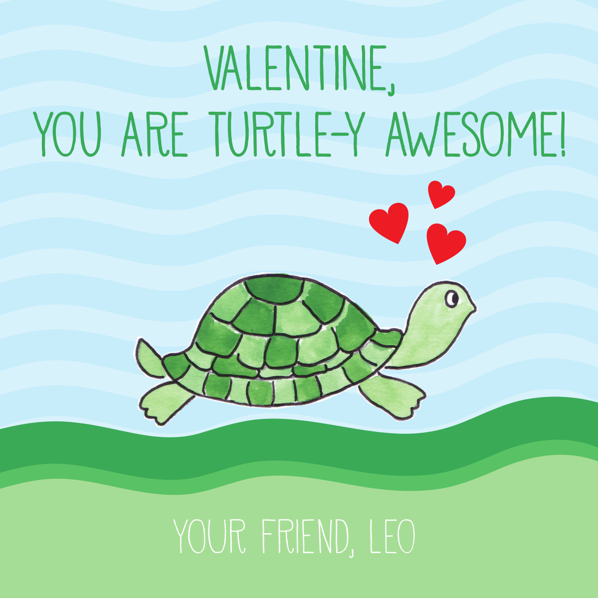 Turtle-y Awesome Valentine Card