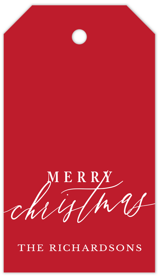 Red Calligraphy Gift Tag With String