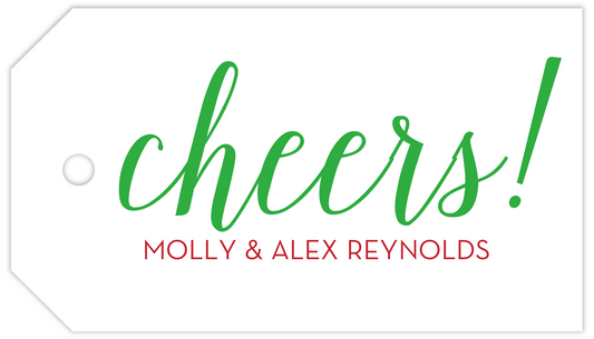 Cheers Holiday Gift Tag With String