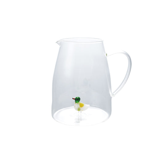 7.5" Glass Pitcher w Duck Inside