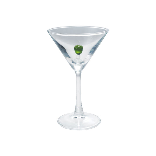 4" Round Martini Glass w/ Olive