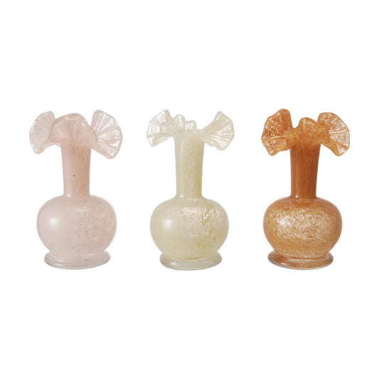 Ruffle Art Glass Vase