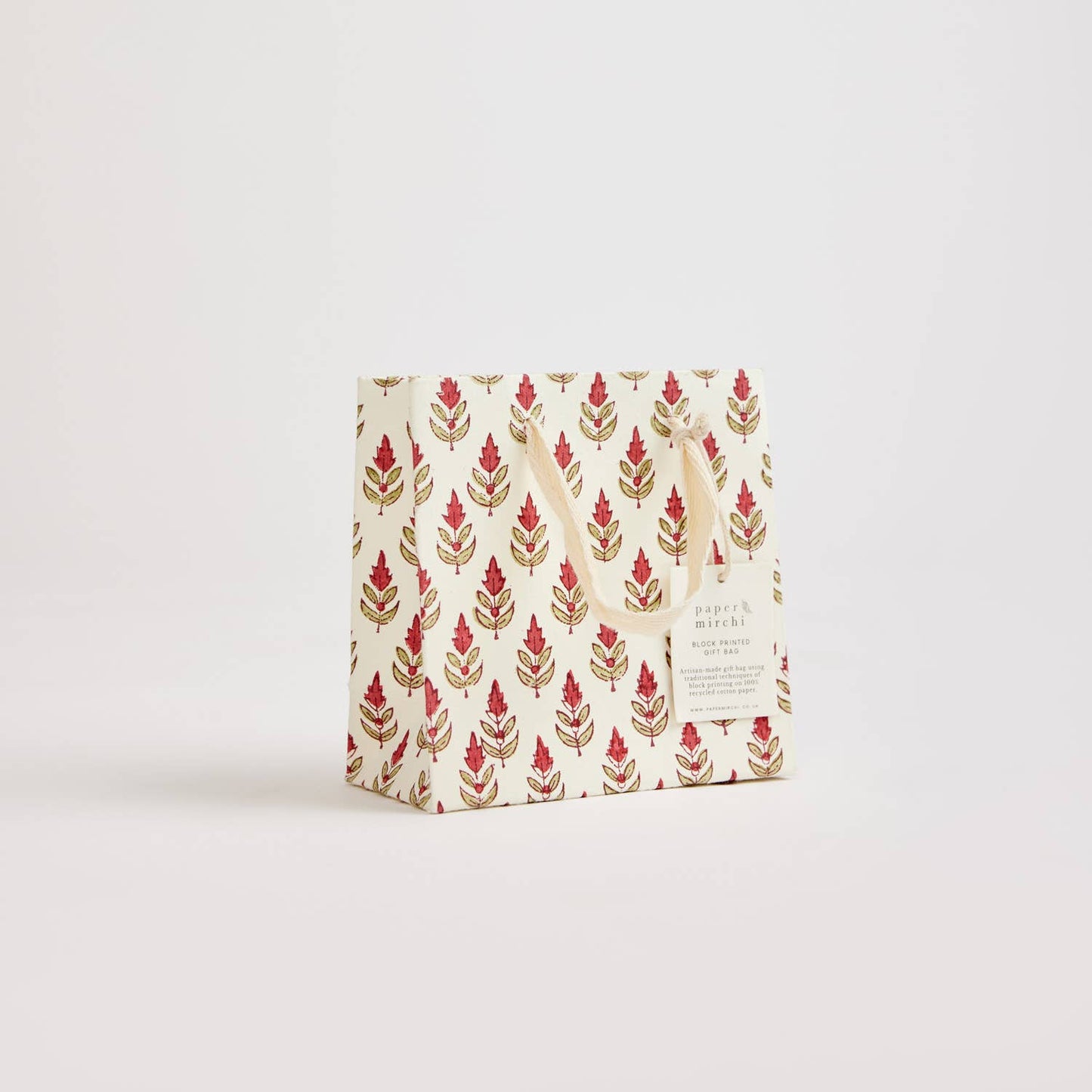 Scarlet Small Hand Block Printed Gift Bags