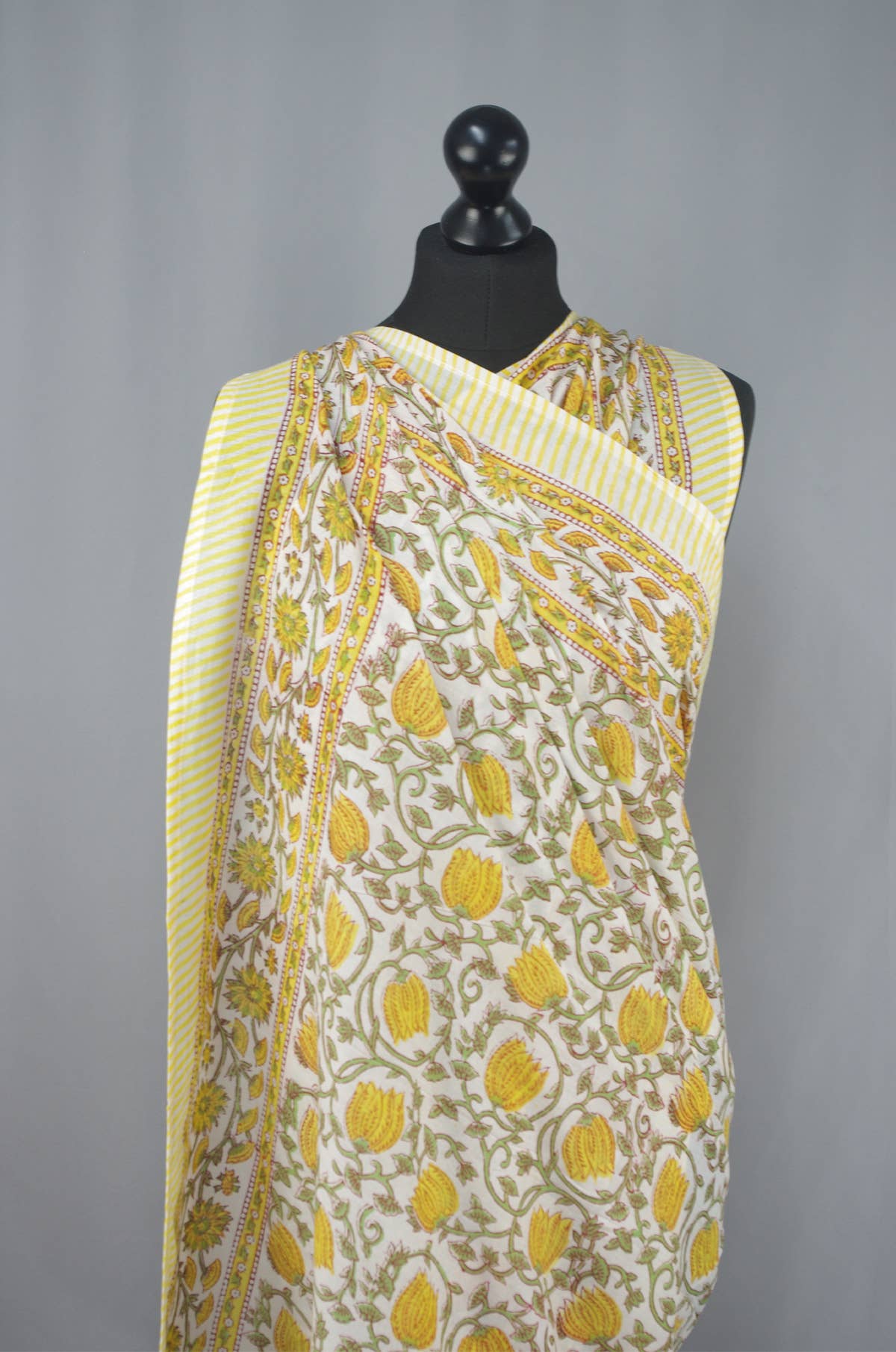 Yellow Bells Beach Coverup Sarong Pareo-Kantha Decor