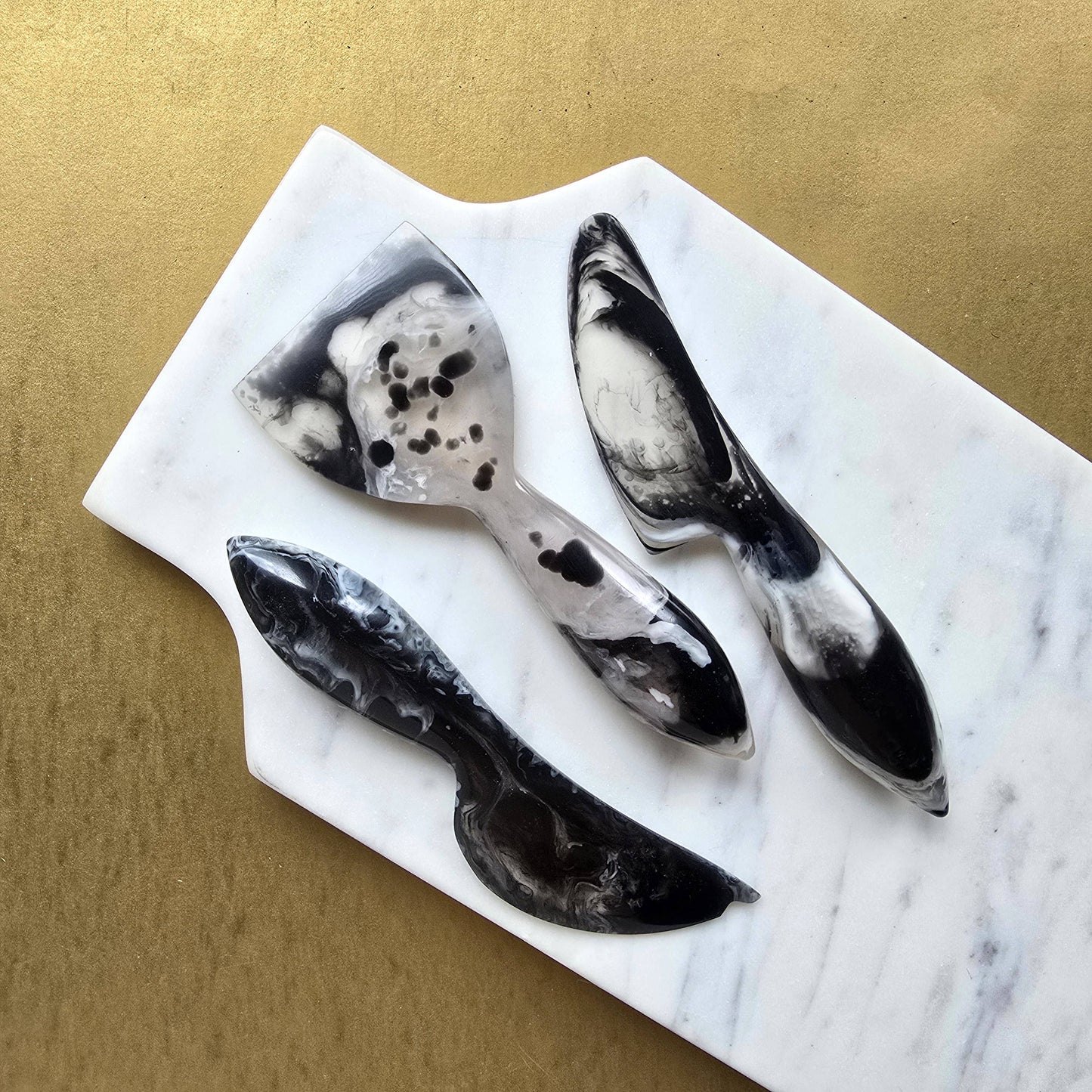 3-Piece Cheese Knives Set - Resin Charcuterie Tools