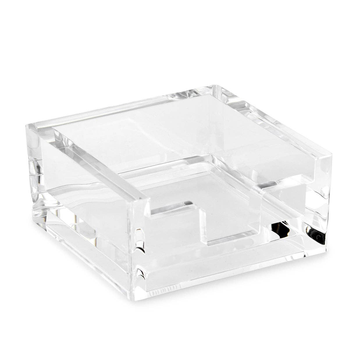 Clear acrylic rectangular box on a white background