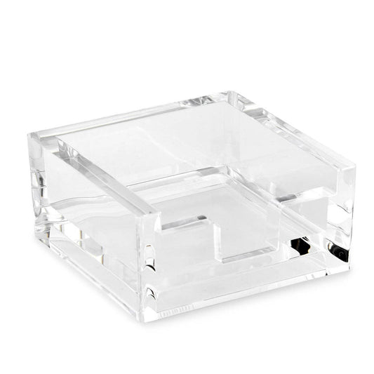 Clear acrylic rectangular box on a white background