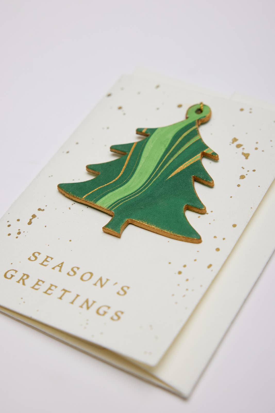 Tree Emerald Marble Ornament Christmas Card