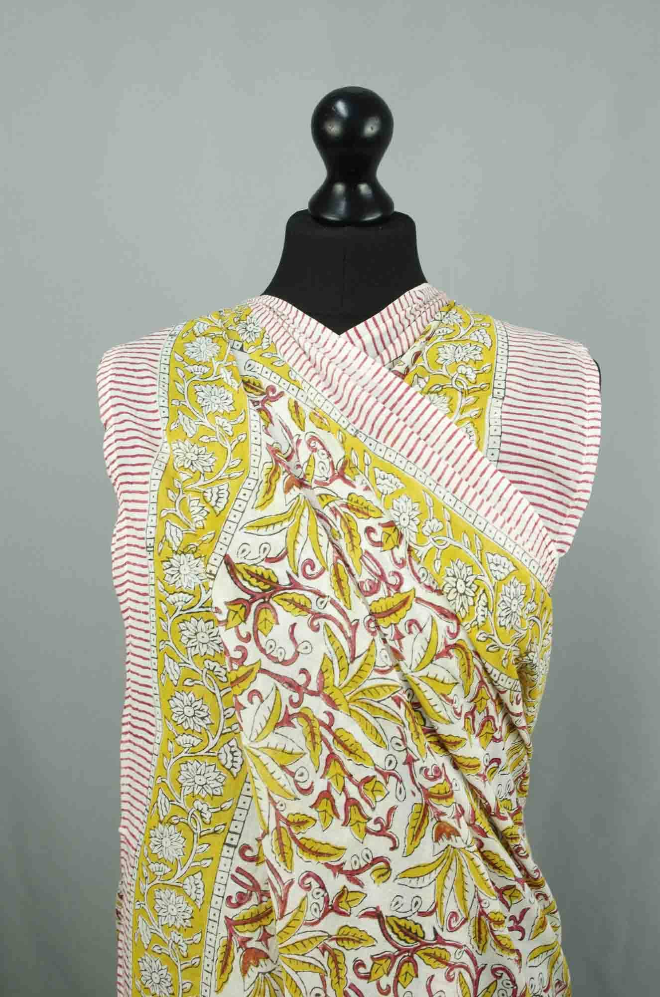 Mustard & Red Floral- Beach  Coverup Sarong Pareo