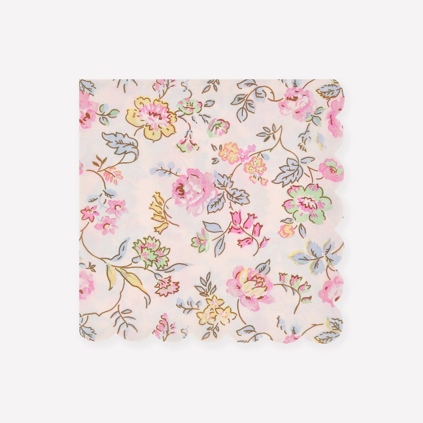 Floral patterned fabric on a white background