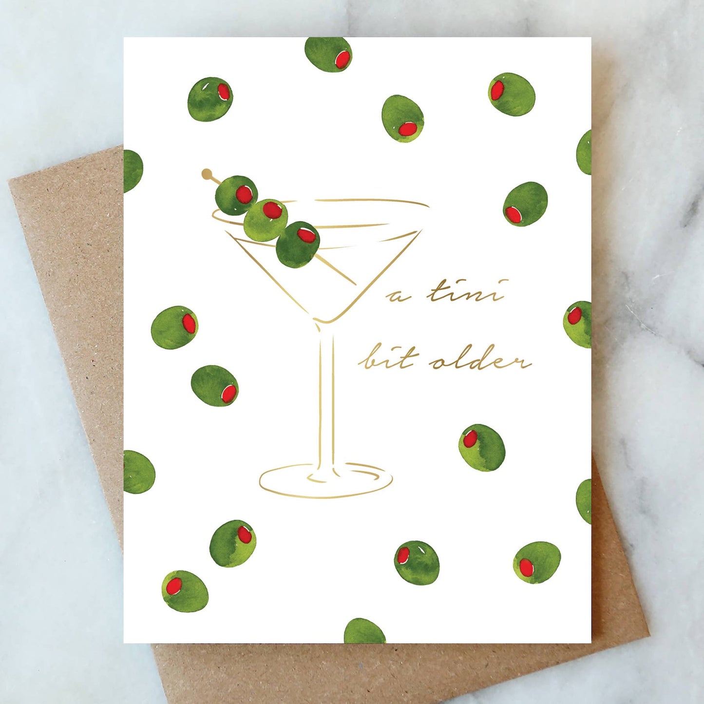 Martini Olives Birthday Greeting Card | Birthday Card