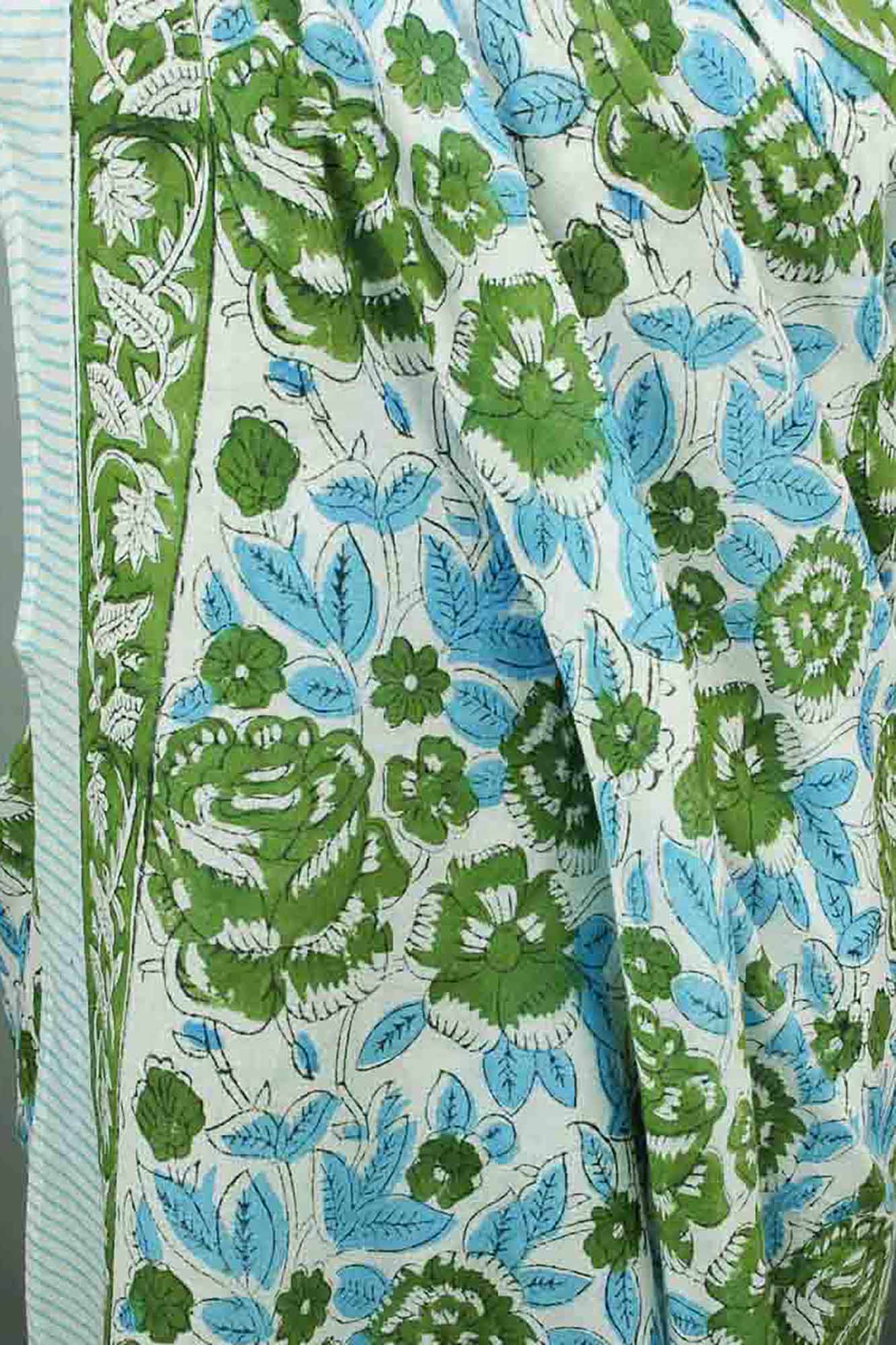 Green Rose On Blue-Beach  Coverup Sarong Pareo