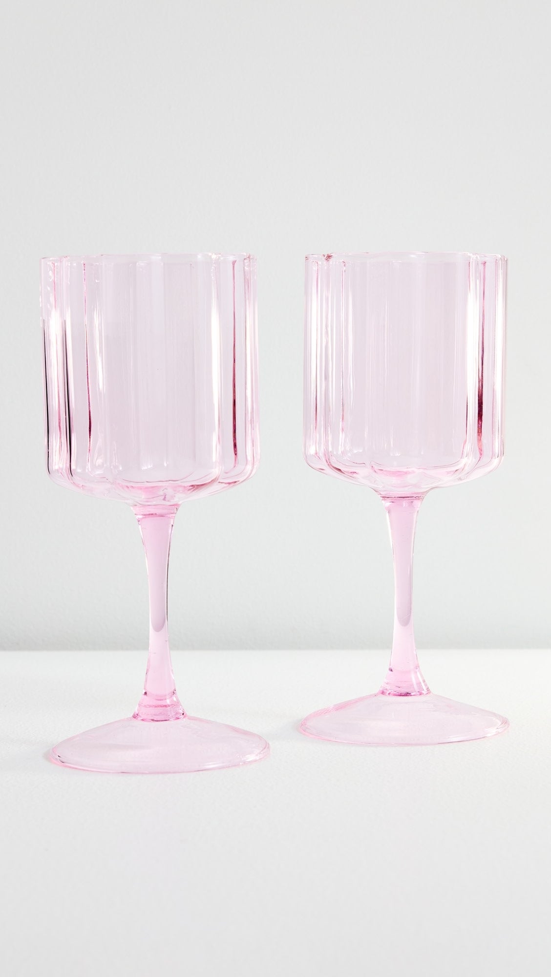 TWO x WAVE WINE GLASSES - PINK