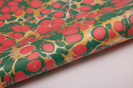 Stone Festive Hand Marbled Christmas Wrapping Paper