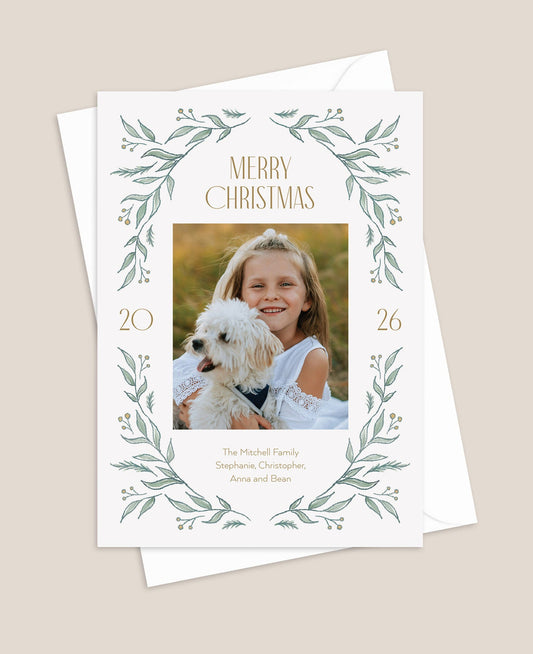 Flowing Leaves Christmas Card