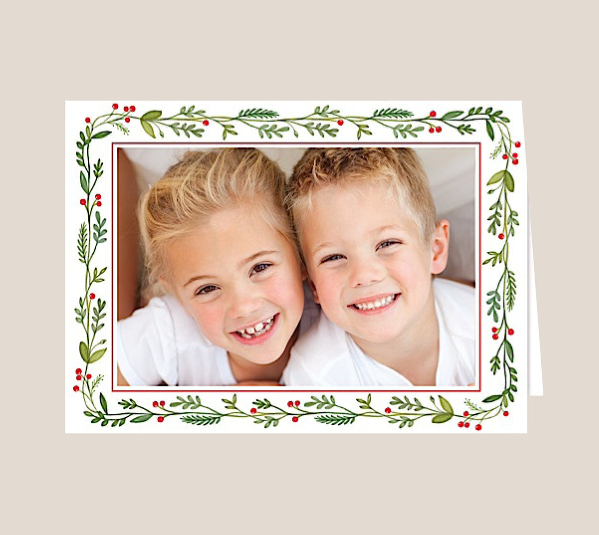 Christmas Greenery Holiday Folded Card