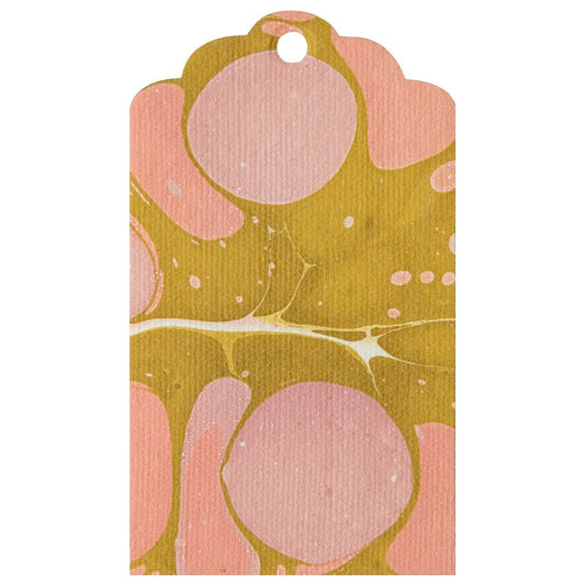 Pink & Green Stone Marbled Tags