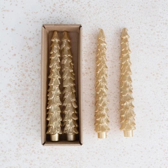 Gold Tree taper candles