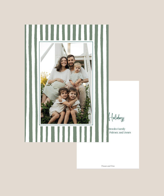Hand Painted Stripes Christmas Card