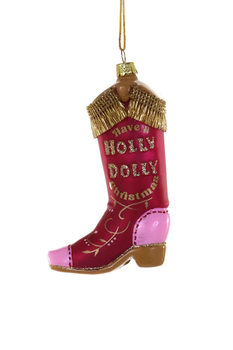 Have a Holly Dolly Christmas Boot Ornament