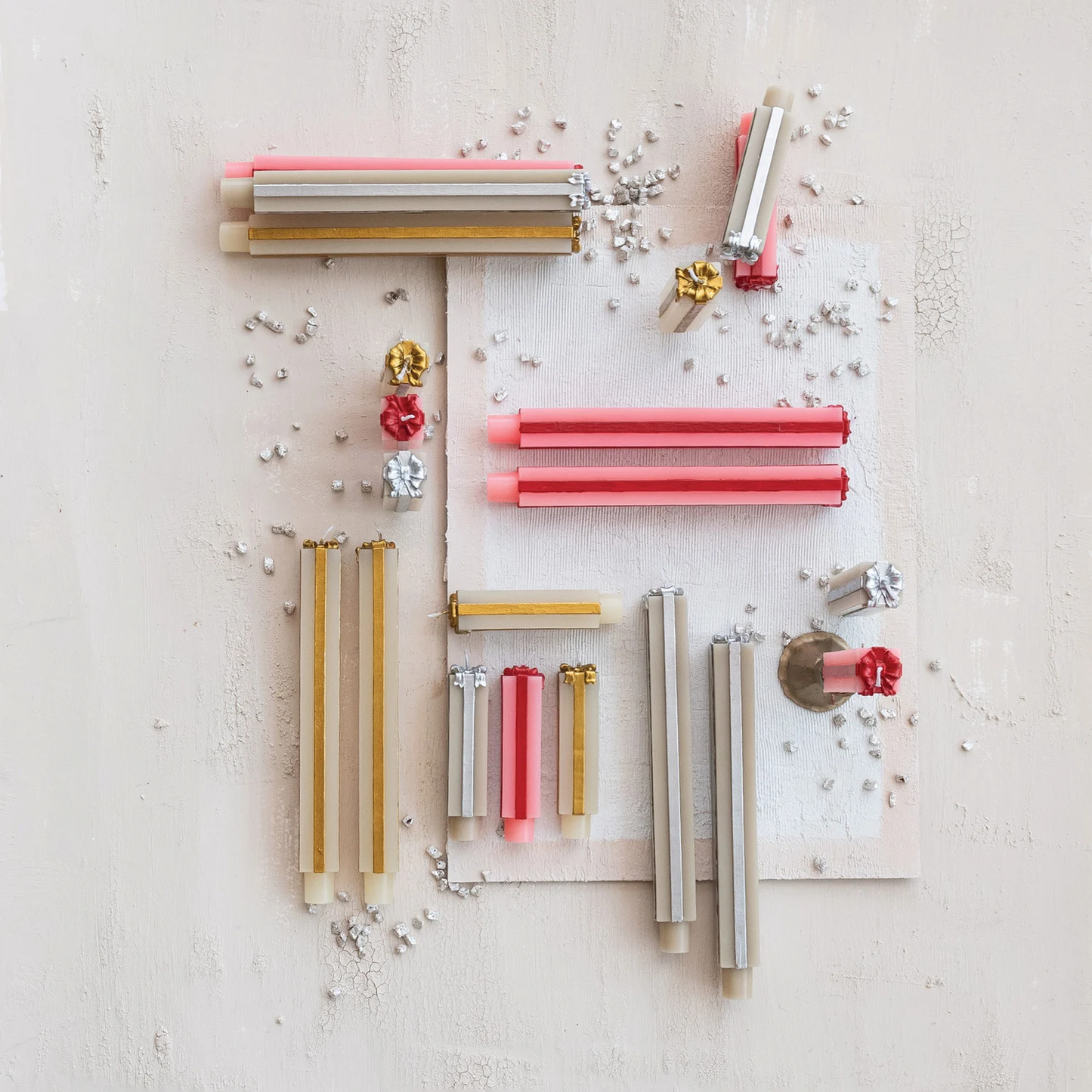 Pink & Red Taper Candles