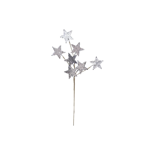 Paper Star Spray, Silver Glitter