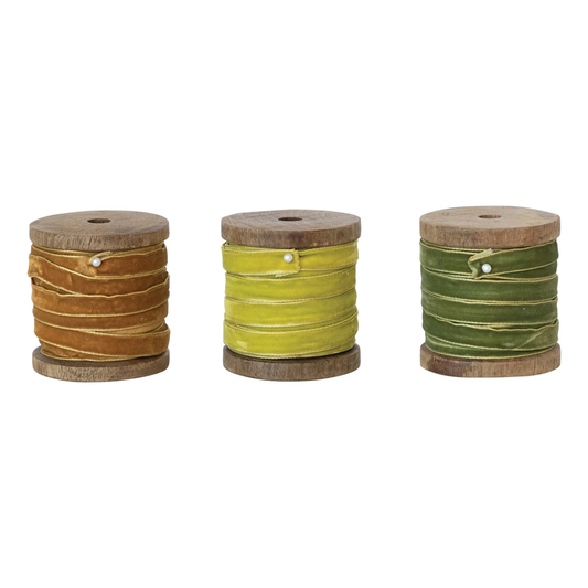 Velvet Ribbon with Metallic Edges