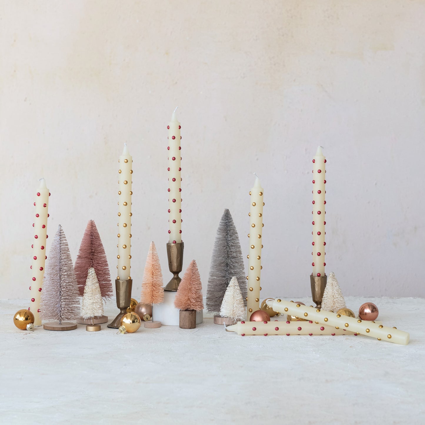 Taper Candles with 3D Dots