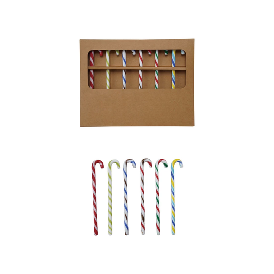 Glass Candy Cane Shaped Stir Sticks