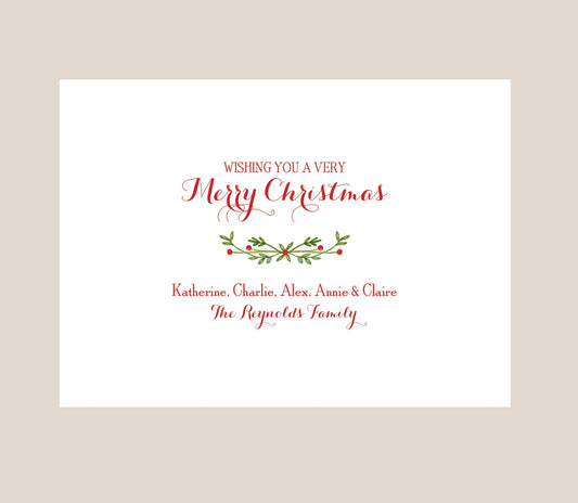 Christmas Greenery Holiday Folded Card