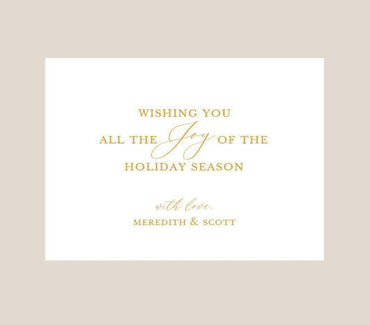 Stylish Border Foil Pressed Folded Holiday Photo Card