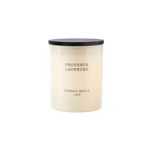 Candle with black lid and 'Provence Lavender' 