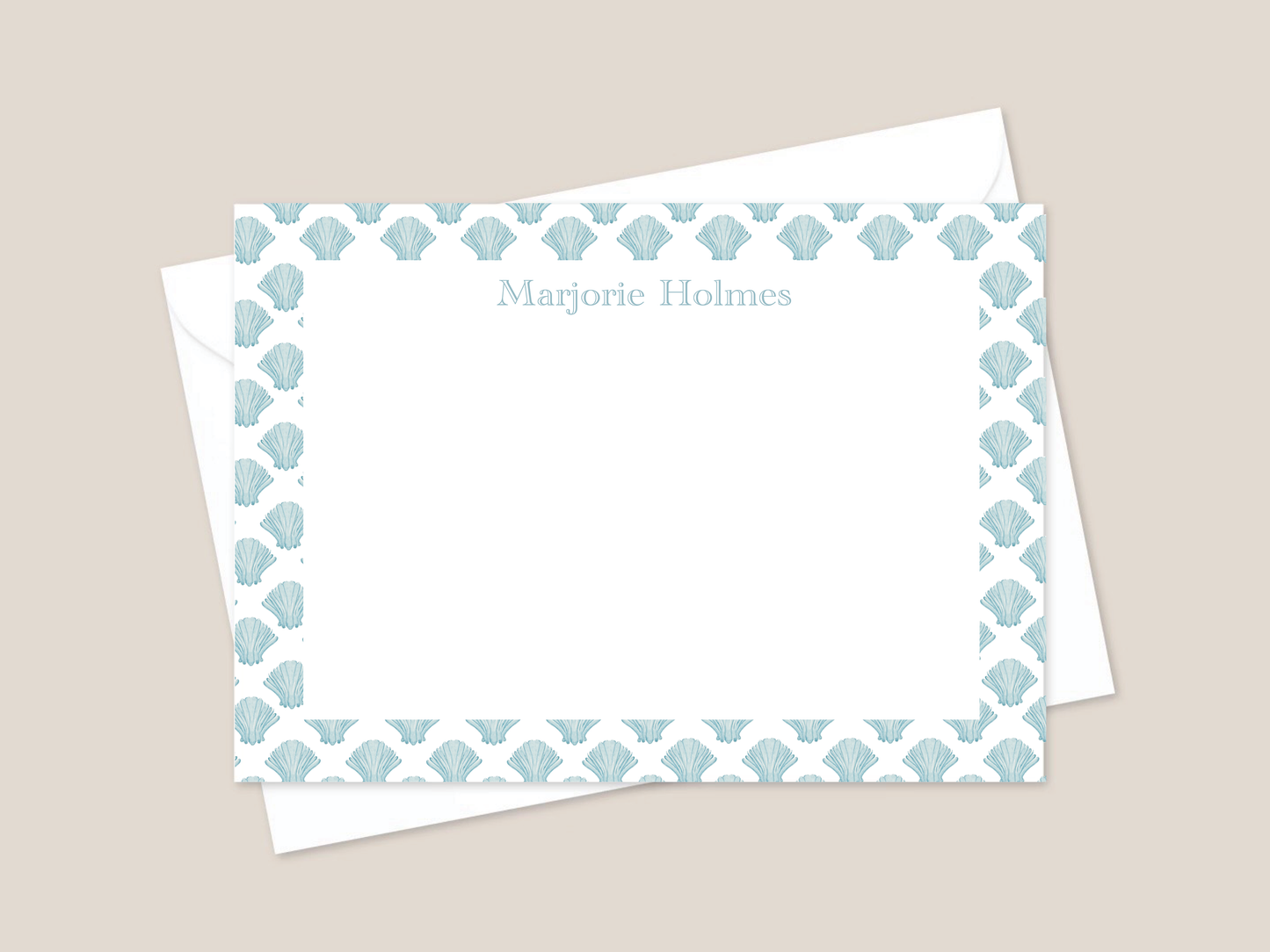 seashell patterned stationary 