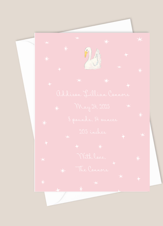 Starry Swan Baby Announcement